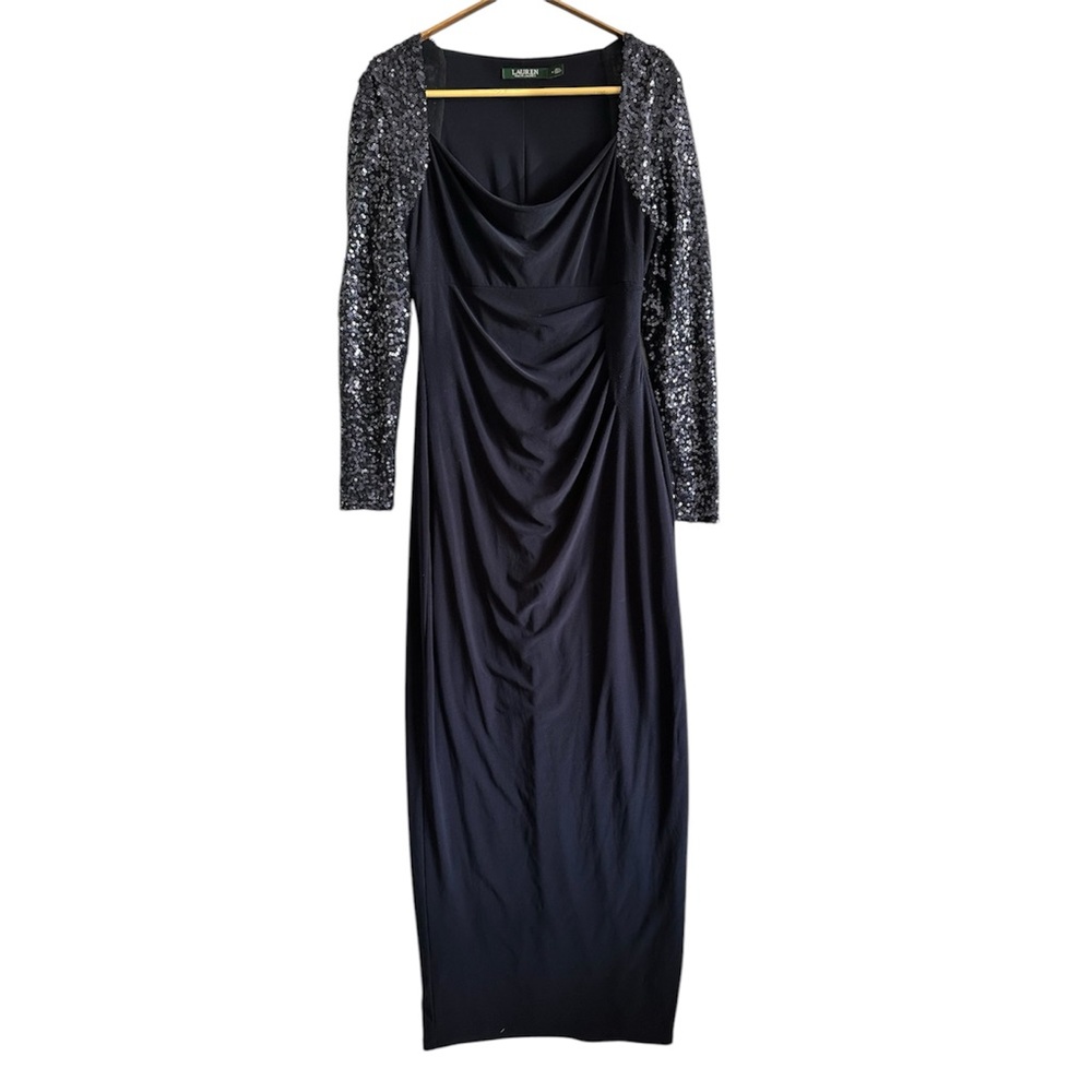 Lauren Ralph Lauren Women’s Dress Gown Long Navy Blue Sequins Size 4